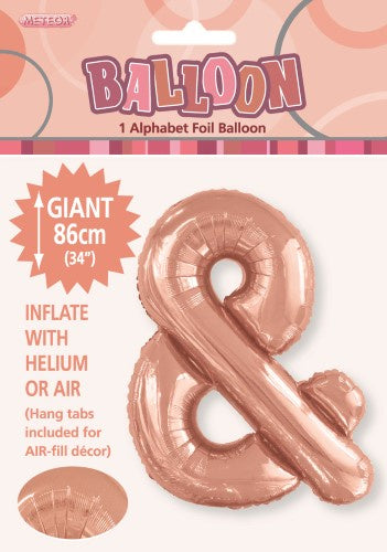 Giant Rose Gold Ampersand 86cm (34”) Foil Balloon